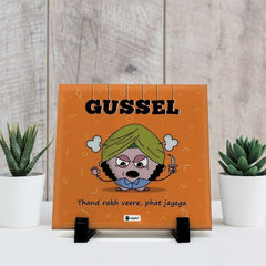 Gussel Printed Table D&eacute;cor Ceramic Tile 6x6 Inches