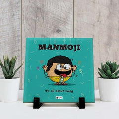 Manmoji Printed Table D&eacute;cor Ceramic Tile 6x6 Inches