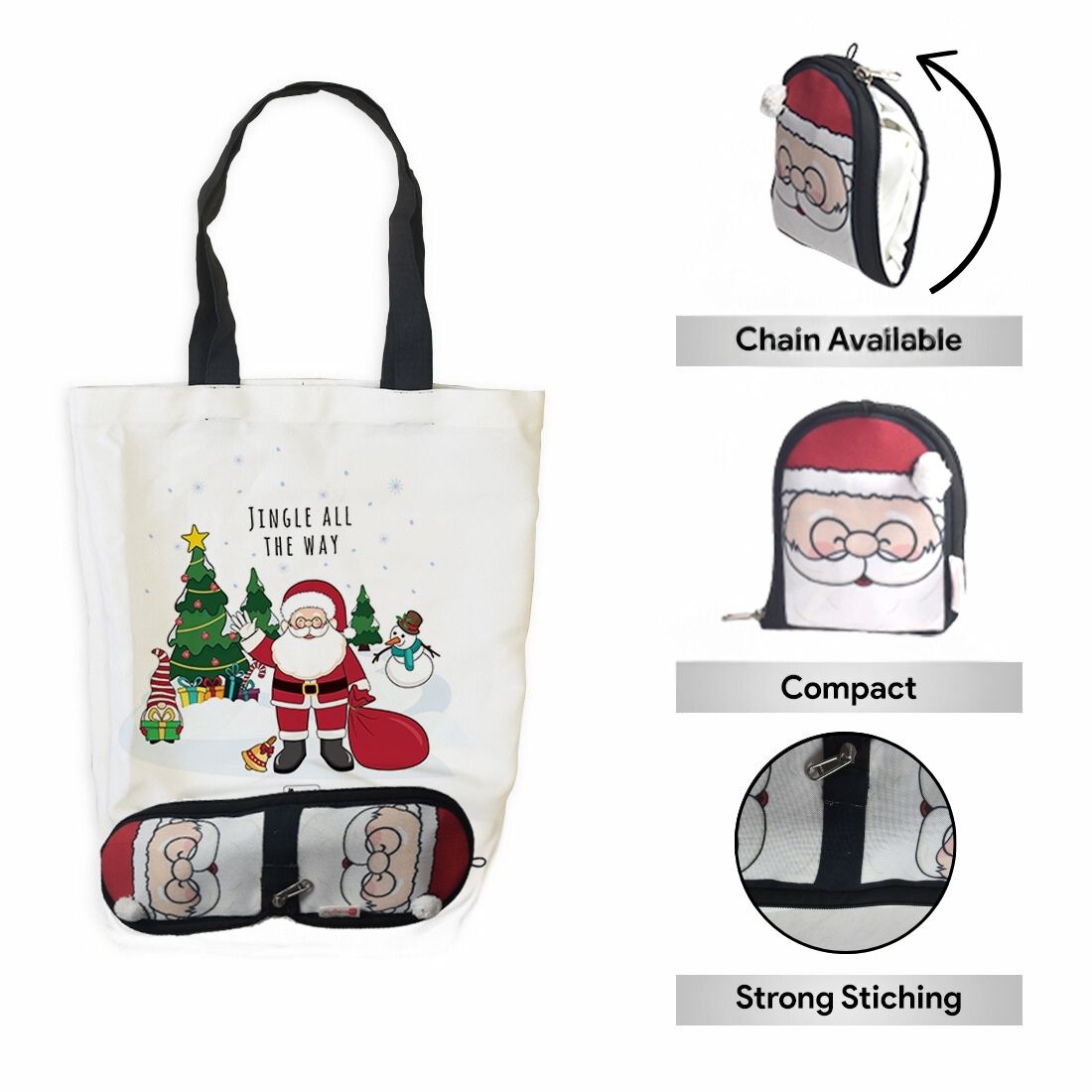 Santa Foldable Tote Bag