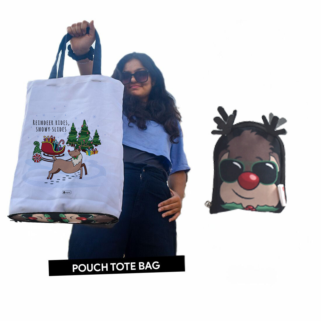 Reindeer Foldable Tote Bag