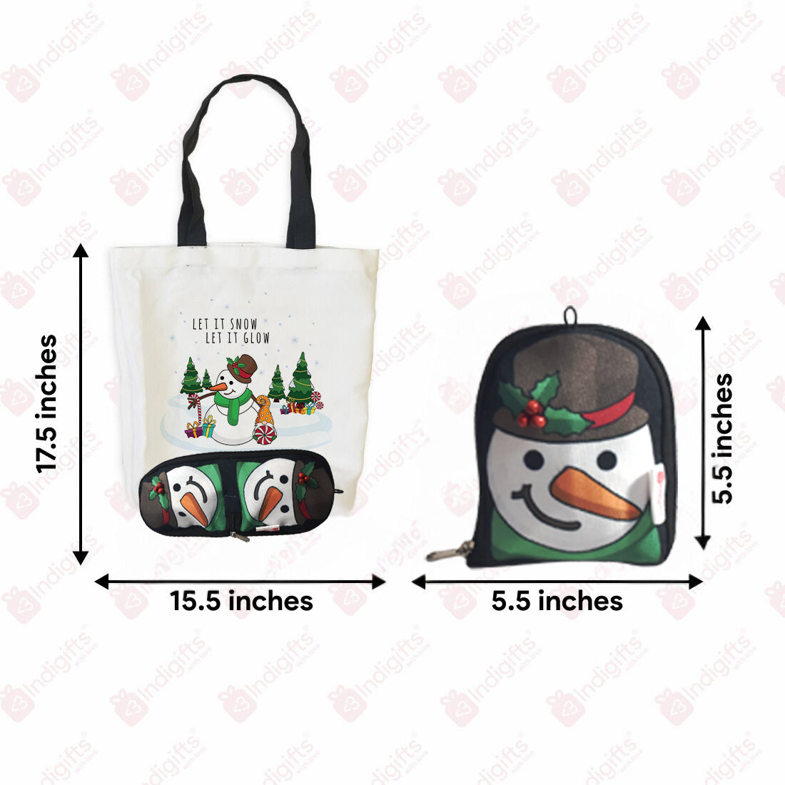 Snowman Foldable Tote Bag