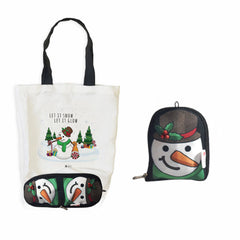 Snowman Foldable Tote Bag