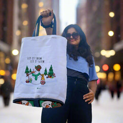 Snowman Foldable Tote Bag