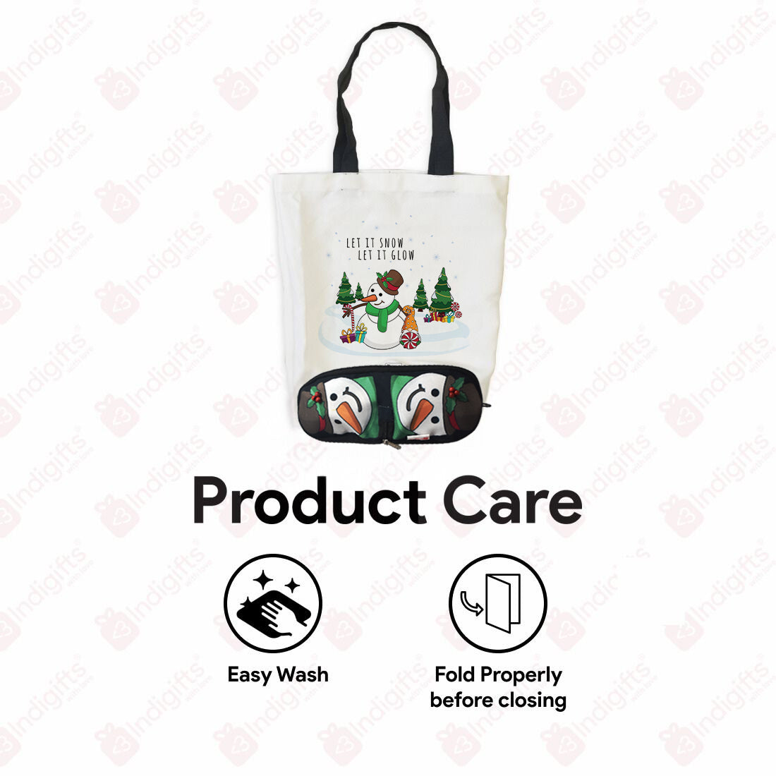 Snowman Foldable Tote Bag