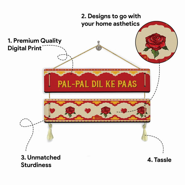 Pal Pal Dil Ke Paas Printed Red &amp; Yellow Panel Wall Hanging For Decoration
