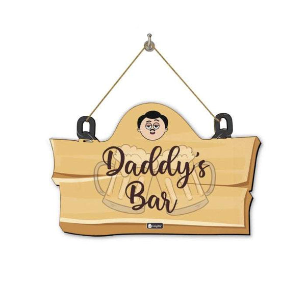 Daddy's Bar Wall Hanging, Brown