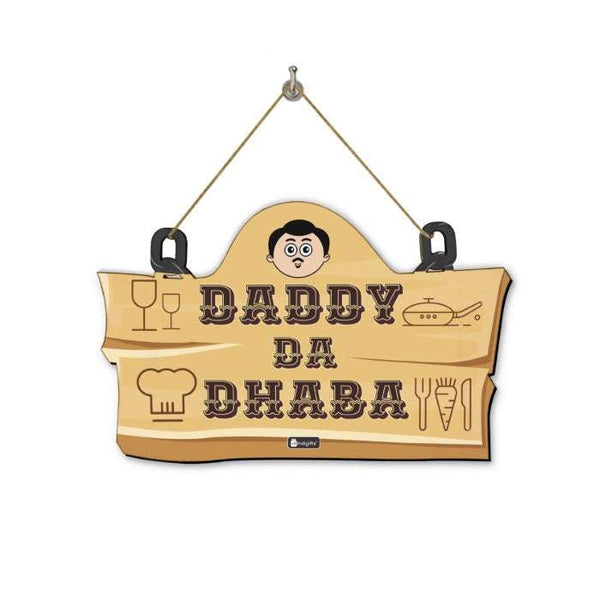 Daddy Da Dhaba Wall Hanging, Brown