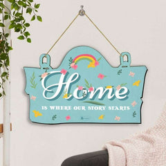 Home Is Where Our Story Starts Printed Wall Hanging