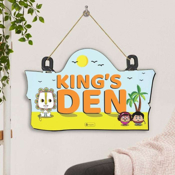 Kings Den Printed Wooden Wall Hanging &amp; To Do List Planner Gift For Kids