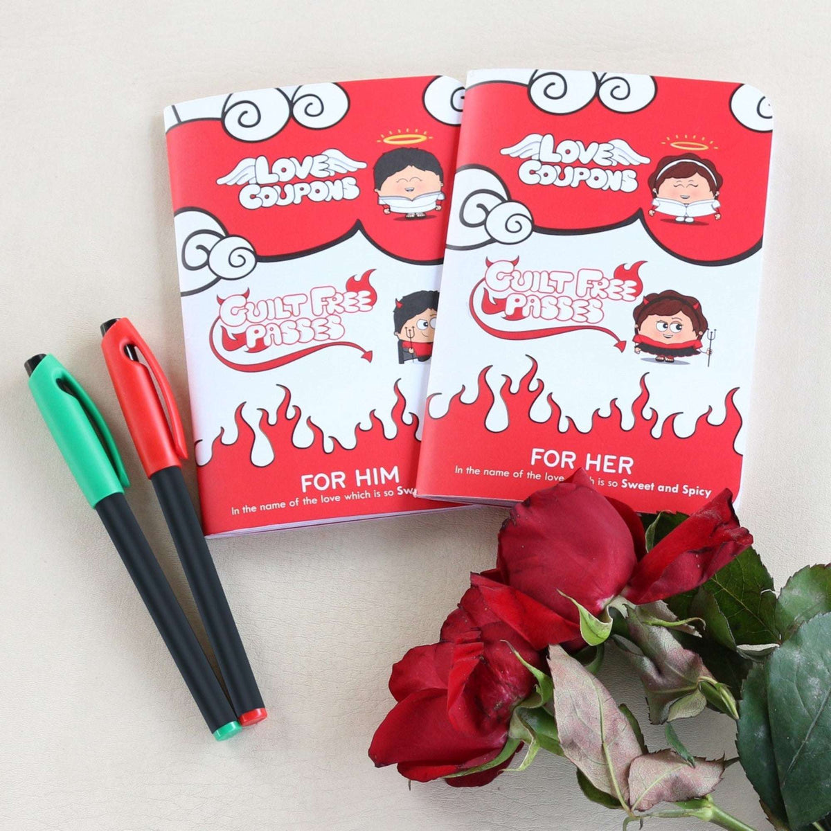 Love Story Valentine Diary - Gift Set of two for him and for her