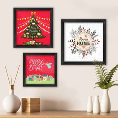 Christmas Merriment set of three Wall Poster Frames Combo