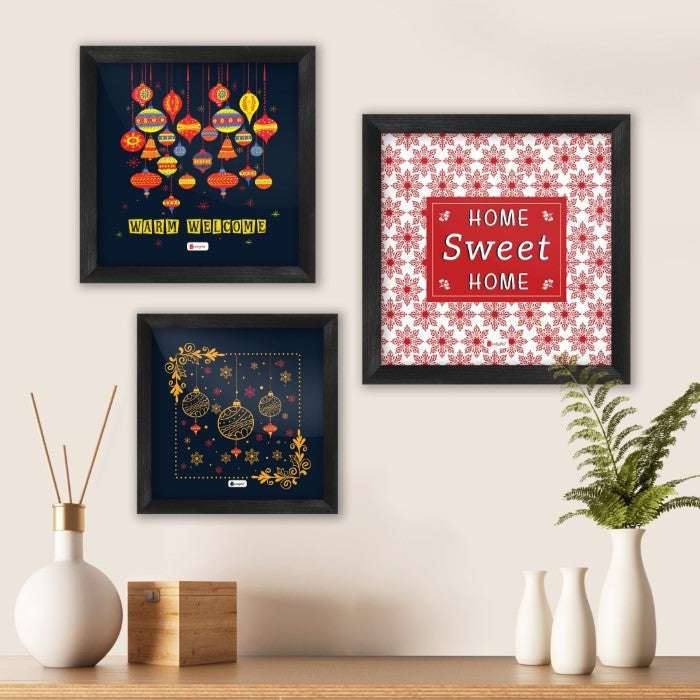 Colorful Christmas Set of three Wall Poster Frames Combo