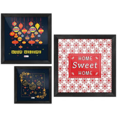 Colorful Christmas Set of three Wall Poster Frames Combo