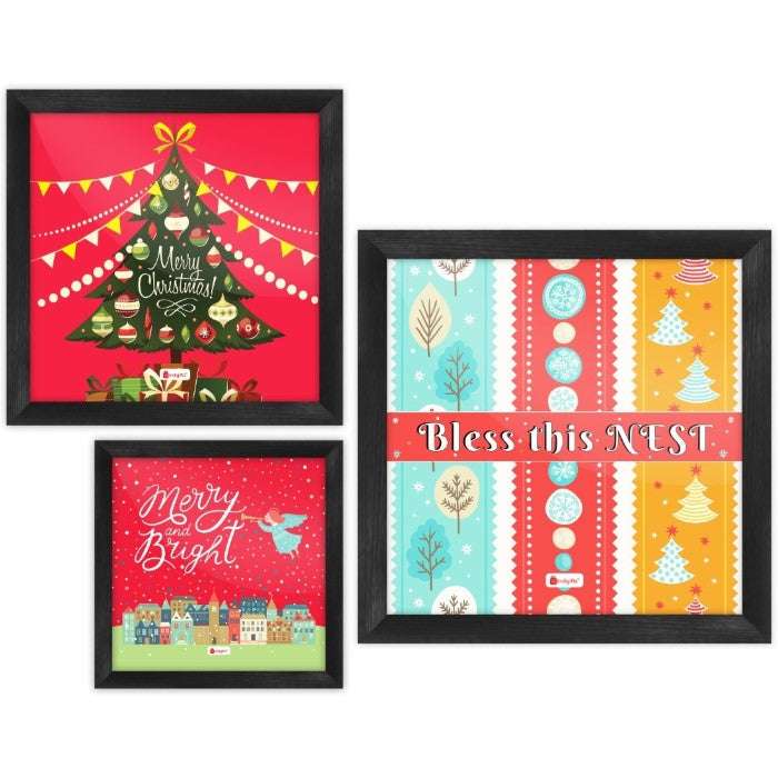 Christmassy Vibe Set of three Wall Poster Frames Combo