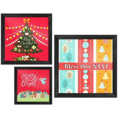 Christmassy Vibe Set of three Wall Poster Frames Combo