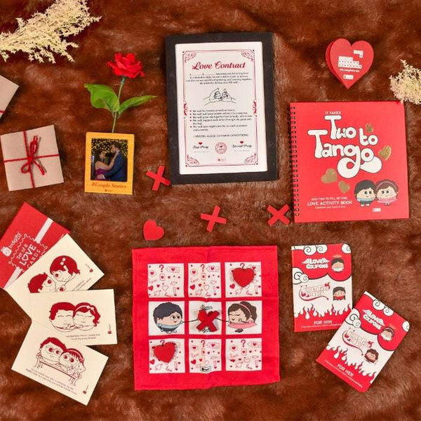 Couple Games Coupons and Activity Book with Love Postcards and Photo Magnet Valentine Combo