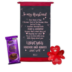 Love Scroll Card With Cadbury Silk Valetine's Day Gift