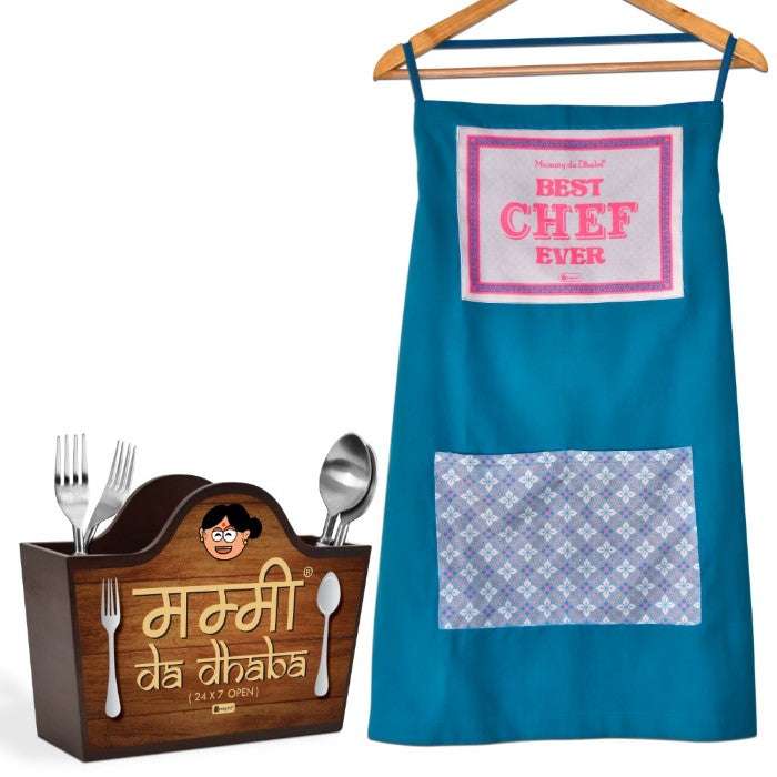 Kitchen Apron &amp; Cutlery Holder- Utility Mothers Day Gift