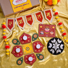 Bunting, Diya Stand, DIY Rangoli and Kaju Katli Mini Bites