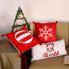 Christmas Gift Set Joy Of the World Quotes Printed Reversible Cushion Set Of 3