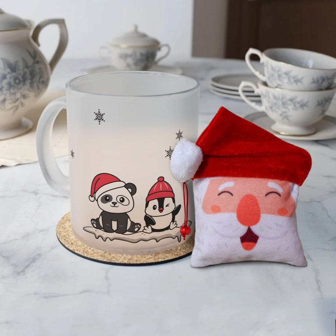 Xmas Gift Items For Friends Our Friendship is Timeless Quotes Printed Frosted Mug 325 ml, Frosted Glass Mug