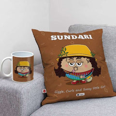 Sundari Printed Cushion and Mug Combo Gift For Friend