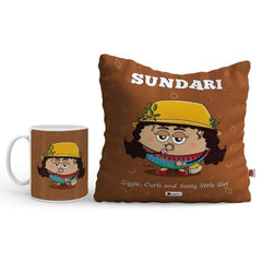 Sundari Printed Cushion and Mug Combo Gift For Friend