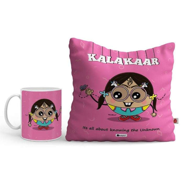 Kalakaar Printed Cushion and Mug Combo Gift For Friend