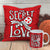 Valentine Gift Hamper Printed Satin Filler Cushion Cover and Coffee Mug