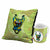 Indigifts Taurus Zodiac Green Coffee Mug and Cushion Cover 12x12 with Filler Combo