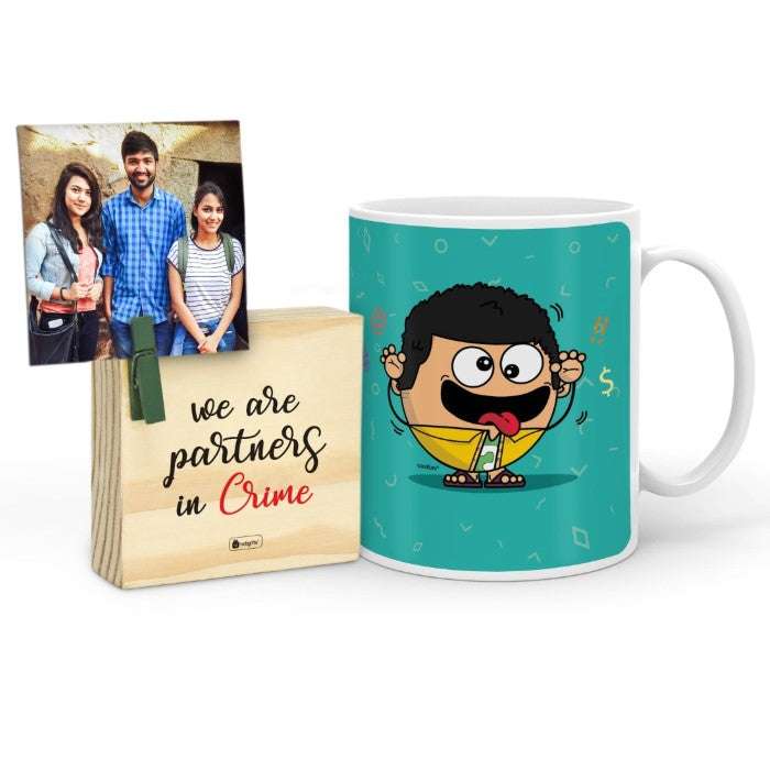 Manmoji Mug with Mini Frame (Blue)