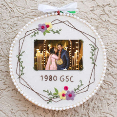 Embrioded Customised photo &amp; name Hoop