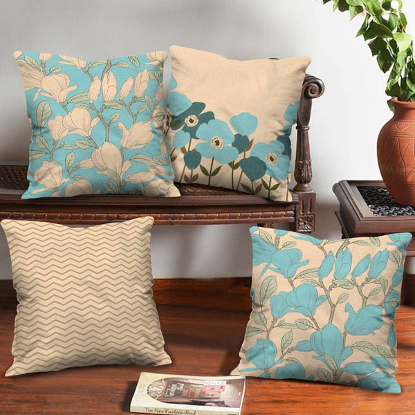 Reversible Cushion Cover Set of 4, 16 X16 Inch