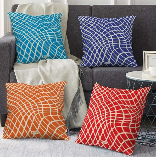 Abstract Printed Multi Colored Cushion Cover Set of 5