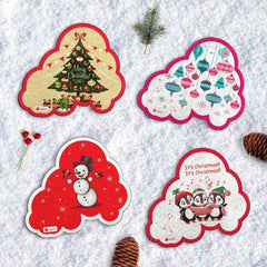 Cloudy Merry Christmas Set of 4 Fridge Magnets