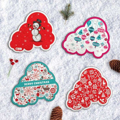 Christmas Cheer Decorative Set of 4 Fridge Magnets