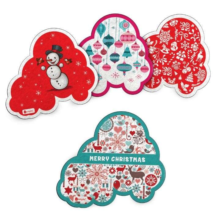 Christmas Cheer Decorative Set of 4 Fridge Magnets