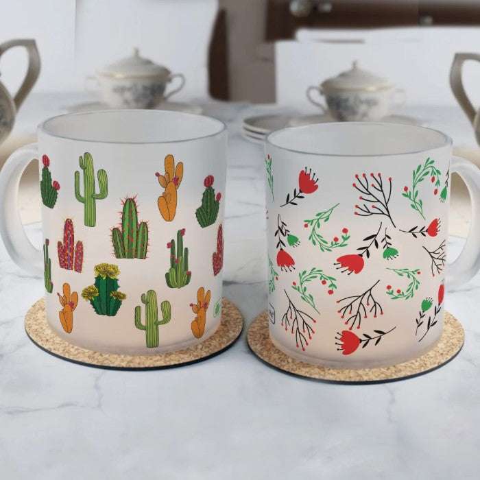 Printed Coffee Mug For Gift Frosted Coffee Mug Set Of 2