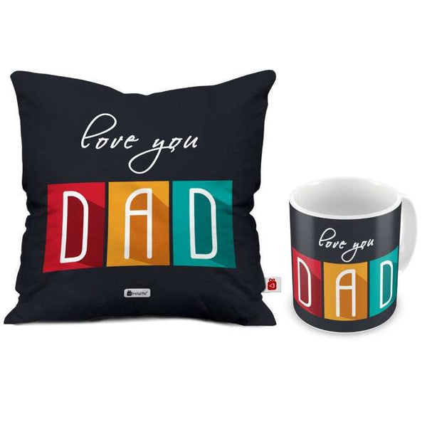 Love You Dad Printed Cushion &amp; Coffee Mug for Dad