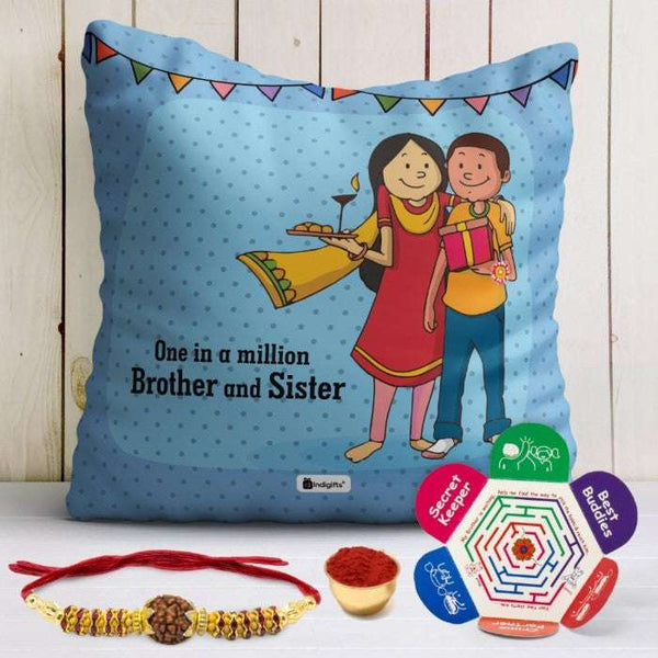 In a Million Siblings Cushion with Rakhi