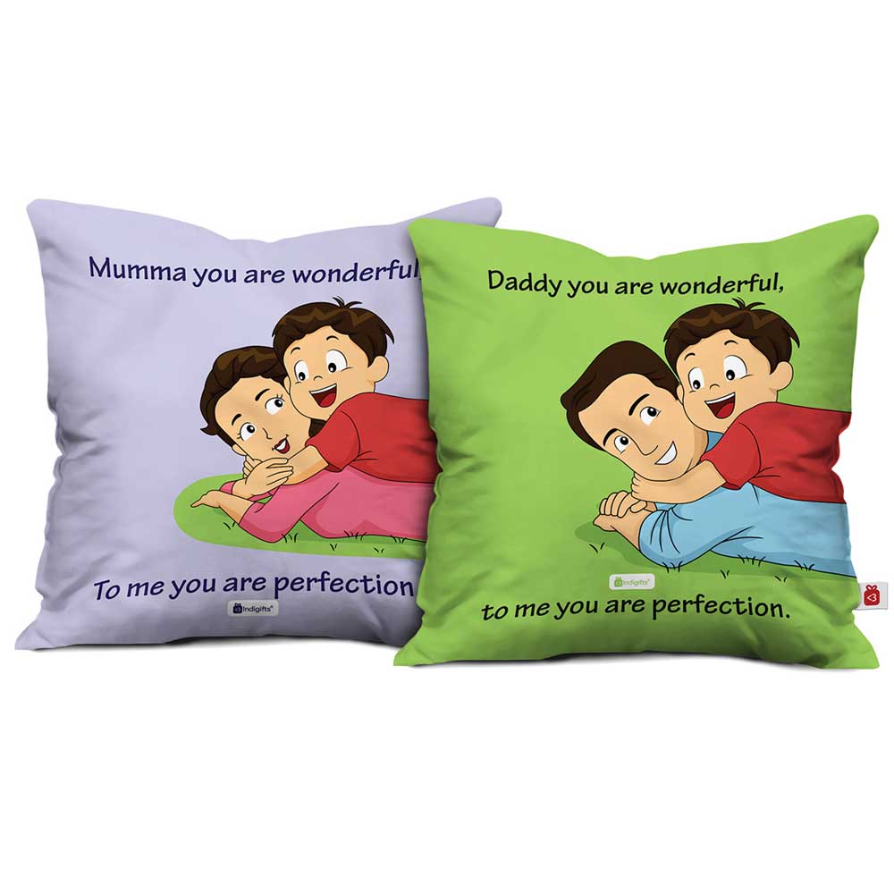 Wonderful Mumma Son &amp; Wonderful Daddy Son Cushion Cover set of 2