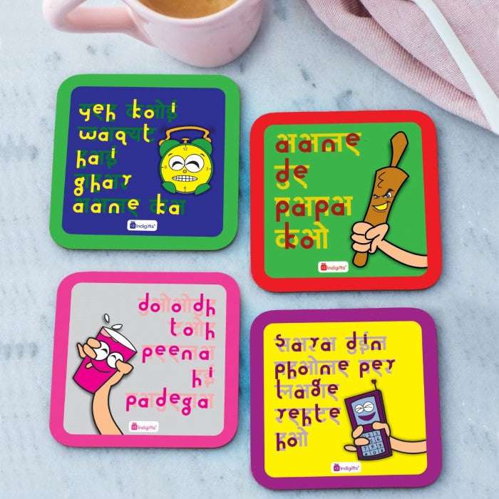 Mummy ke Dialogue Set of 4 Attractive Coasters