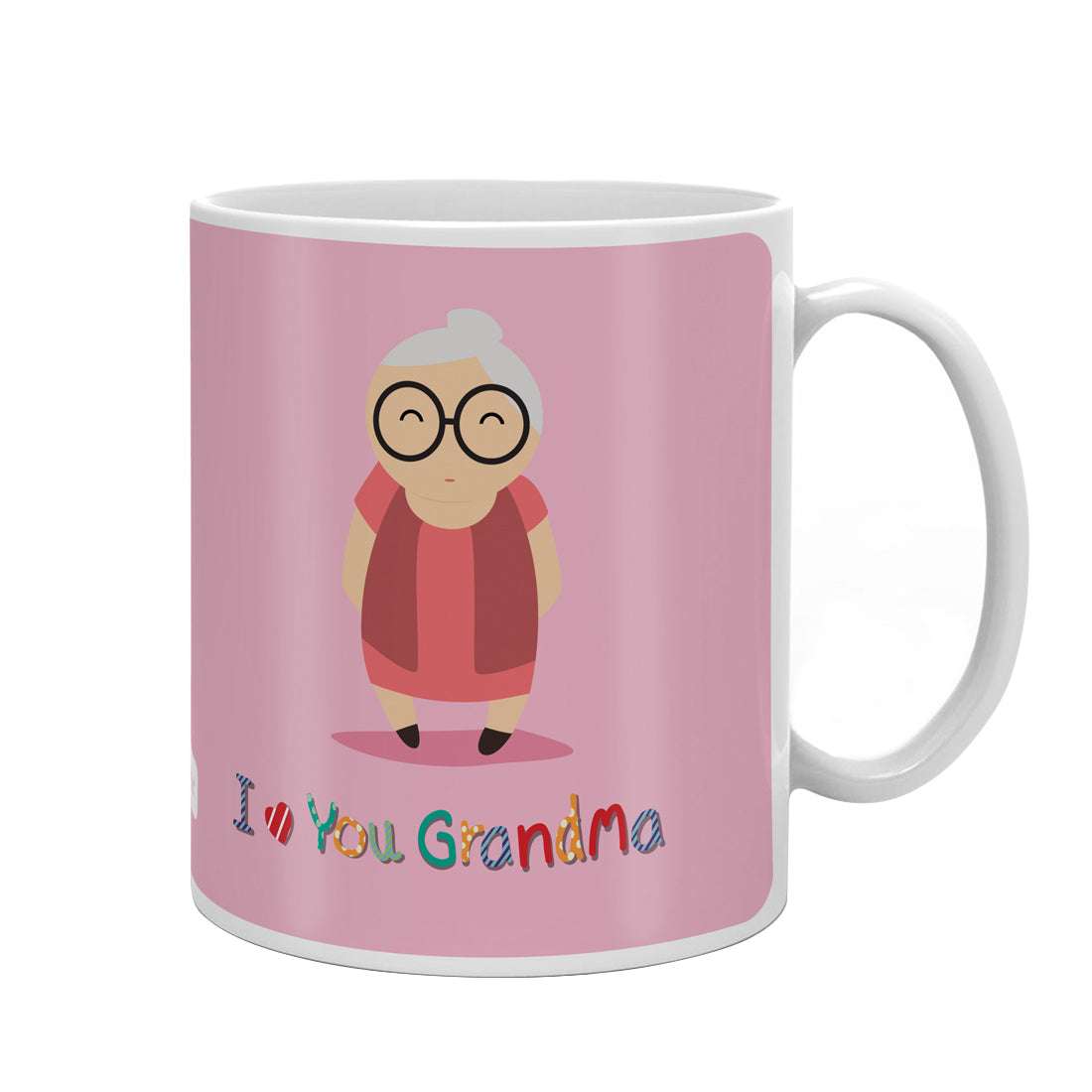 Cute Grandma Portray Pink Coffee Mug