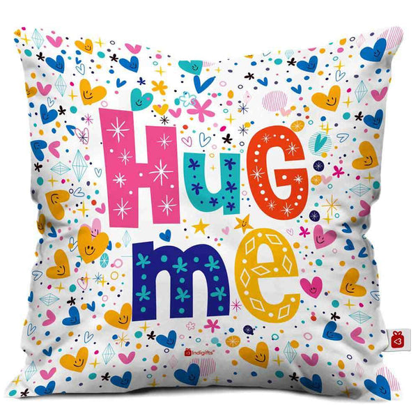 Hug Me Digital Printed Cushion And Mug Valentines Gift Combo
