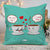 Indigifts Romantic Dialogues Between Coffee Cups Blue Cushion Cover