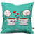 Indigifts Romantic Dialogues Between Coffee Cups Blue Cushion Cover
