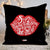 Indigifts Sexy Lips Design Filled With Love Message Black Cushion Cover
