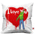 Indigifts Man Expressing Love With Spray Paint Heart White Cushion Cover