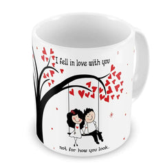 Romantic Couple On A Swing White Coffee Mug