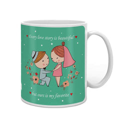 Man Proposing To A Woman Green Coffee Mug